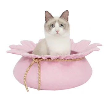 

Pets Dog Cat Bed Flower Shape Felt Nest Warm Mat Pad Kitten Puppy Sofa TB Sale