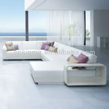 

2014 Modern balconies rattan white designer furniture wicker sofa set