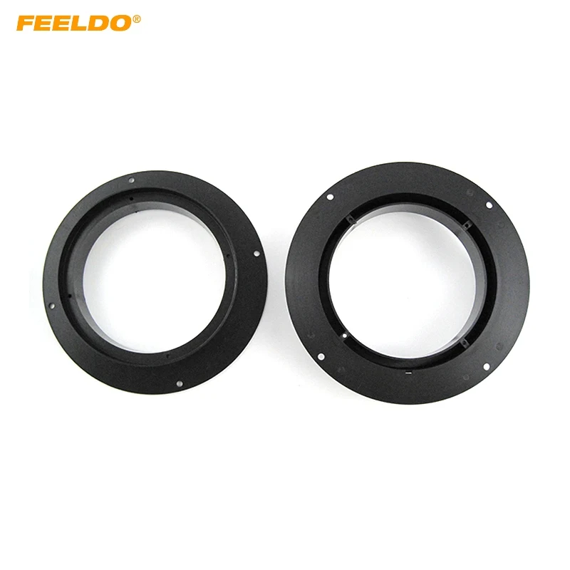 

FEELDO 2pcs Car Front Speaker Mat Adapter for Audi Q5 Front Door Stereo Adjusting Refitting Rings Pad Mount Holders#6019
