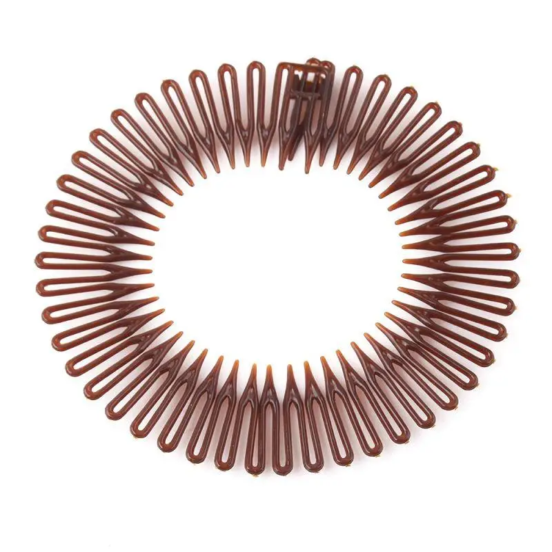5Pcs/Lot Plastic Full Circle Stretch Flexible Comb Teeth New Headband