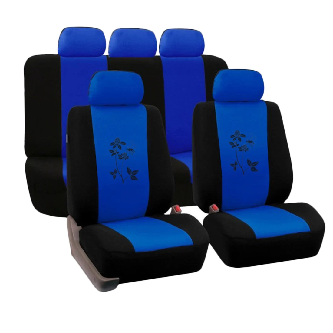 

Dewtreelita Car-styling Universal Car Seat Protector Printing Auto Seat Cover Interior Accessories Blue Gray for Ford Focus 2