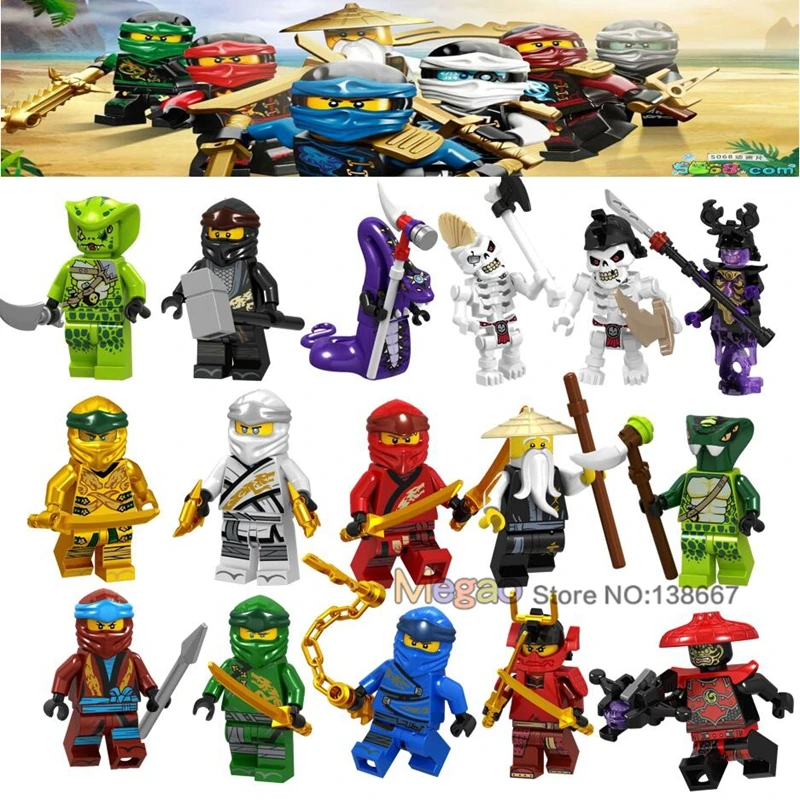 

Sets Lloyd Snakes Jay Zane Nya Nuckal Chokun Snake Skeleton Bone Soldier Building Blocks Toys for Children