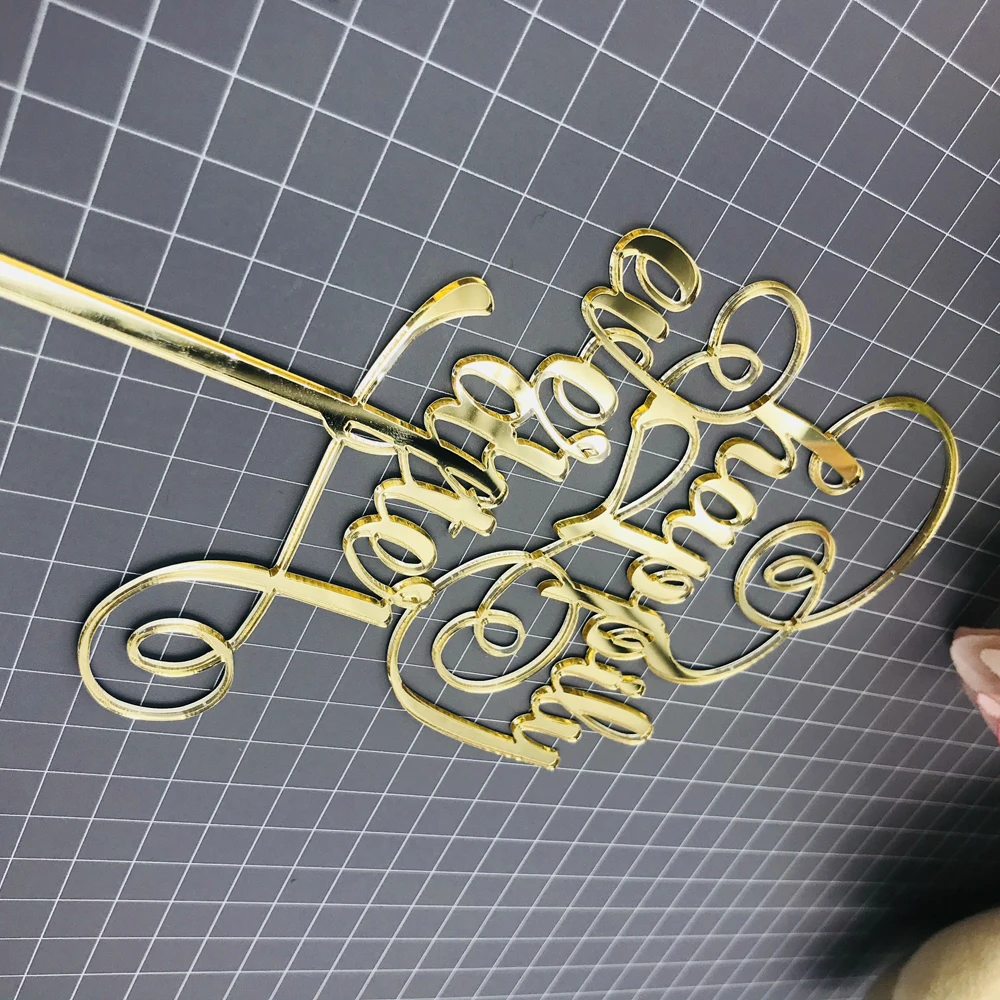 Happily Ever After Cake Topper for a Cake Gold Gillter Cake Flag To commemorate meaningful cake topper Party  Decoration Supplies (4)