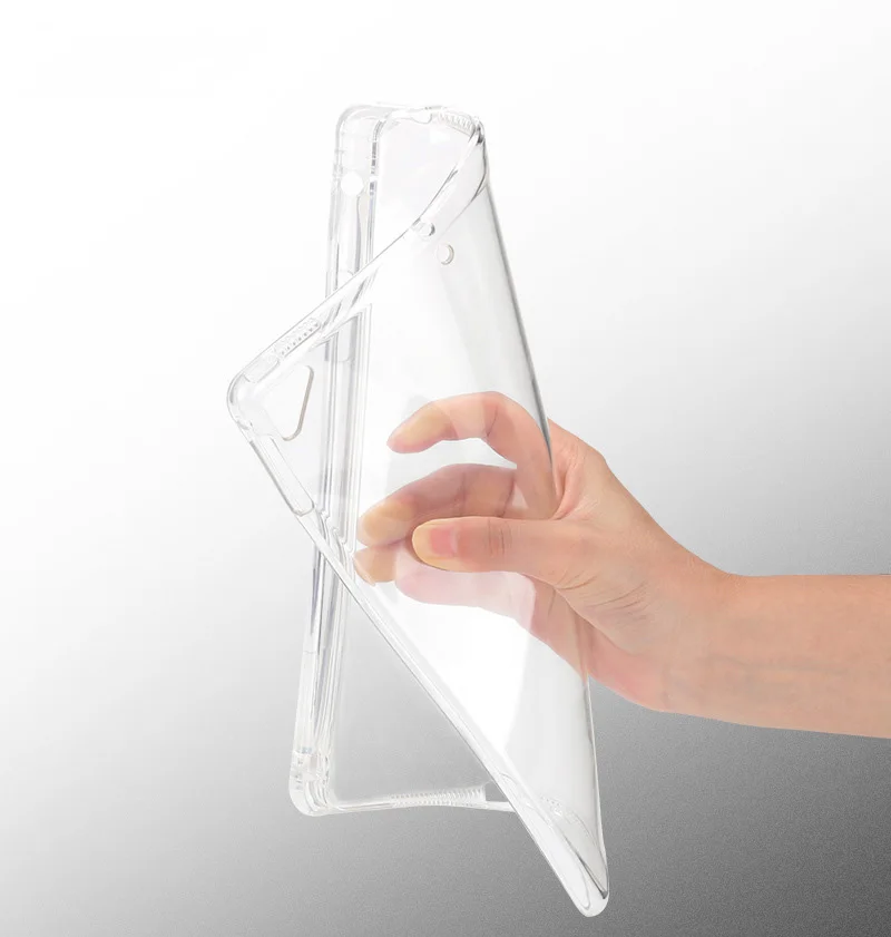 Tablet Case For New iPad Pro 12.9 Clear Crystal Transparent Soft TPU With Pen Holder Case For iPad Pro 12.9 inch 2018 Back Cover (2)
