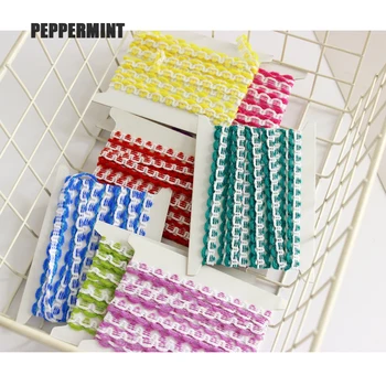 

2yard 1cm Mini Trim Colorful Yarn Ribbon Embroidery style trim accessory for bag garment homedeco Checked Lace