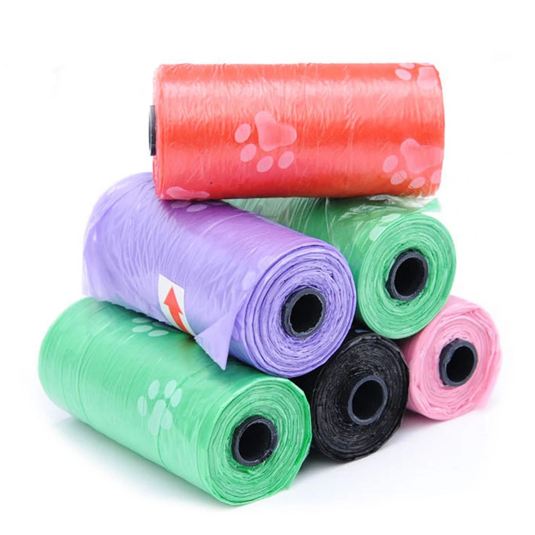 

Footprint Pattern 6pcs Degradable Pet Dog Waste Poop Bag for Pets Cat Waste Pick Up Clean Poop Bag Cleaning Products