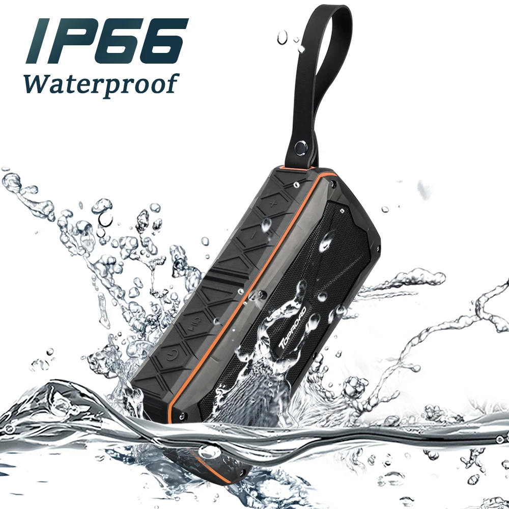 TOPROAD Waterproof IP66 Bluetooth Speaker Portable Outdoor Power Bank Speakers Wireless Stereo Music Player Support TF card AUX - ANKUX Tech Co., Ltd