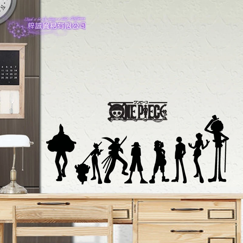 DCTAL ONE PIECE Silhouette Decal Japanese Cartoon Wall Sticker Vinyl Decal Decor Home Decorative Decoration