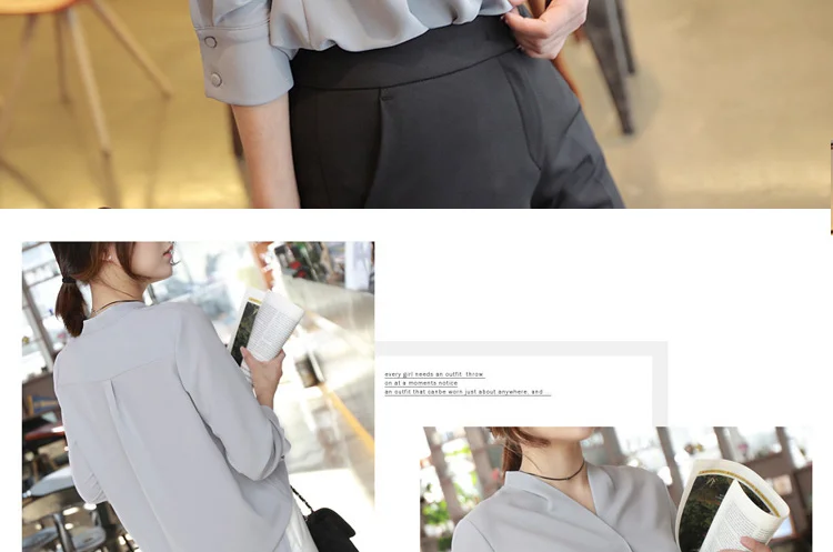 Женские рубашки с длинным рукавом, однотонная белая шифоновая офисная блузка, женская одежда, Женские топы и блузки blusas mujer de moda A403