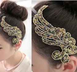 Стильный корейский стиль крыло ангела Rhinestone Для женщин дамы волос Группа повязка Головные уборы 0738