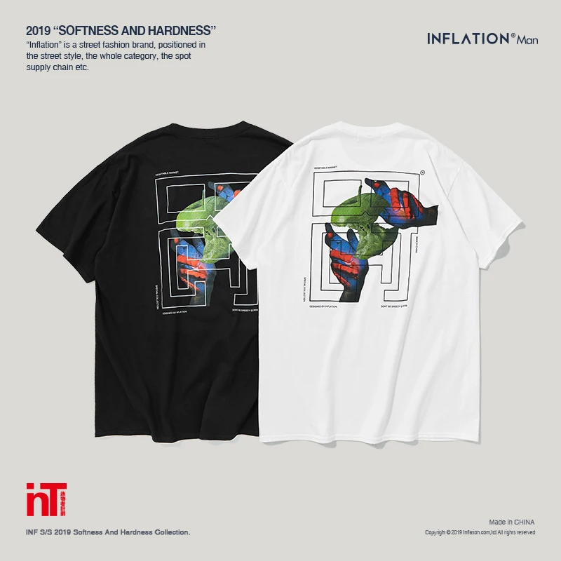 Инфляция футболка для мужчин Bite me Tee Мужчин's футболки с круглым вырезом хлопок