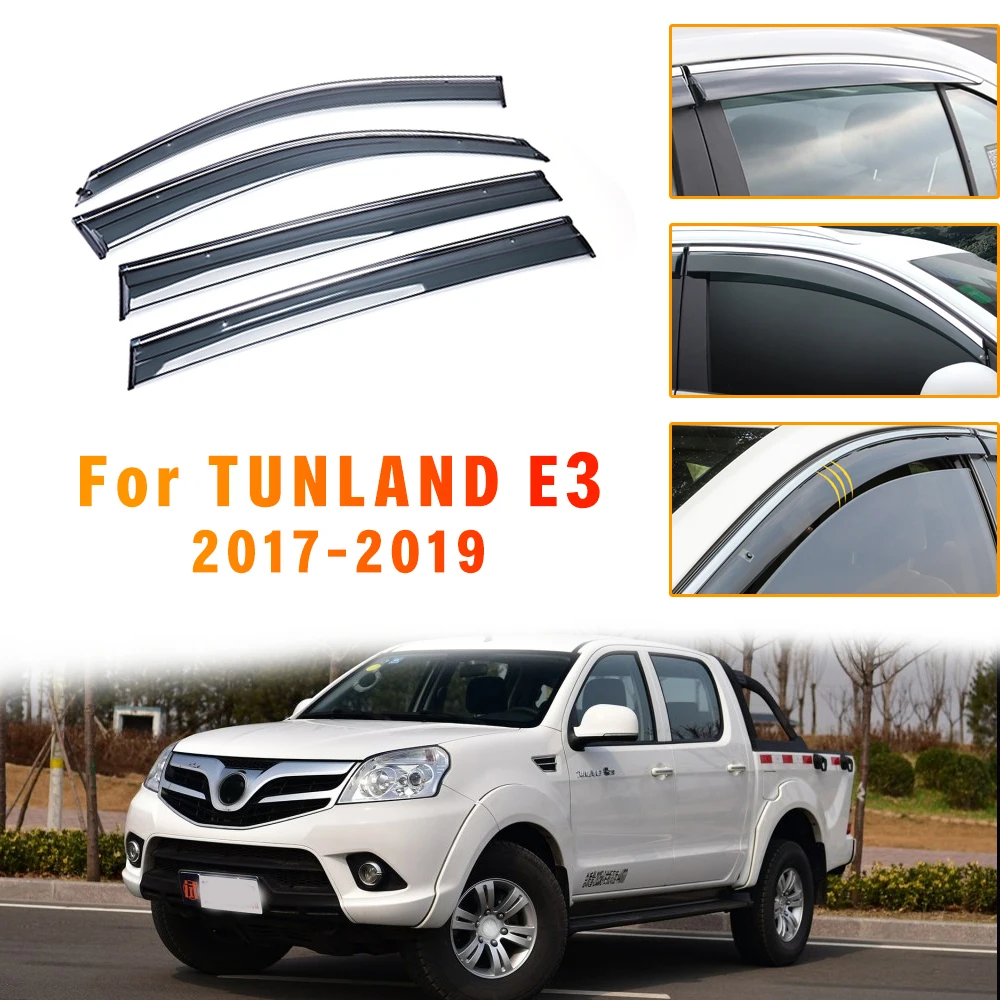 4 шт. ветрозащитные козырьки для автомобильных окон Foton TUNLAND E3 2017 2018|Навесы и