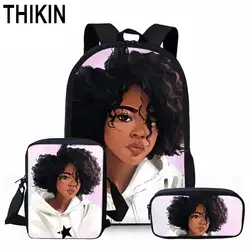 THIKIN персонализированное искусство афро печать Африканский узор для девочек Школьный рюкзак для подростков школьный рюкзак на заказ