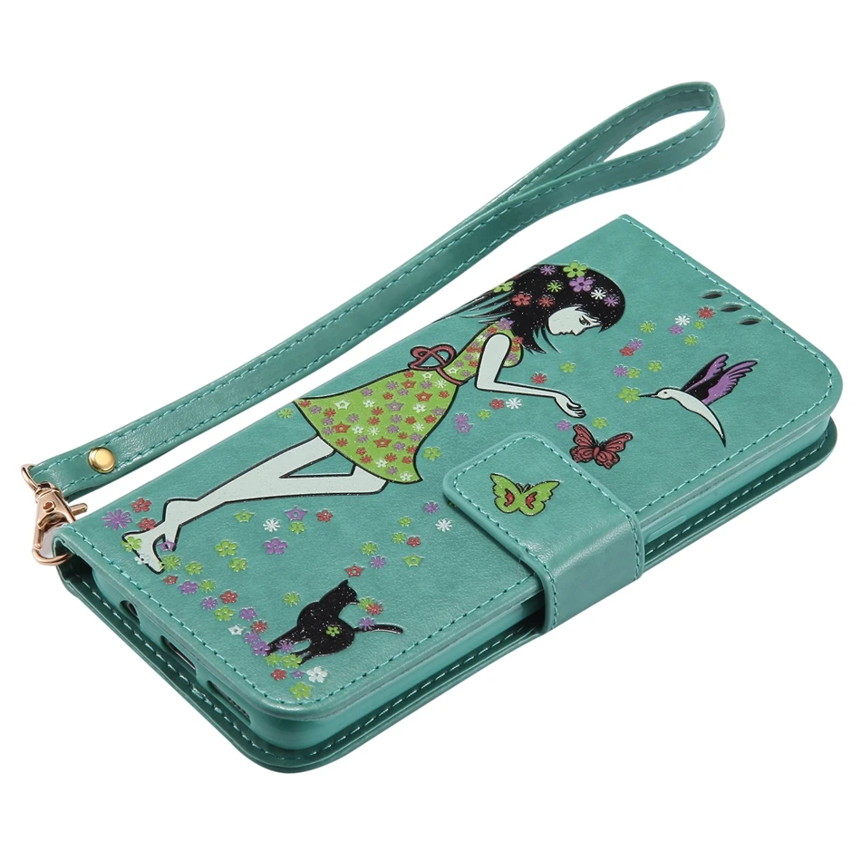 for S3 S4 S5 S6 edge Coque Luxury Green Luminous 3D Painting Flip Wallet Back Cover Samsung Galaxy S8+ S8 S7 edge S8 Plus Case (2)