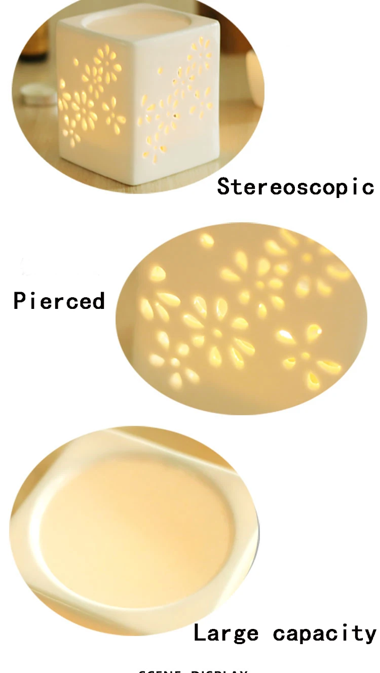 Керамический куб whtie Ароматические горелки диффузор свеча Арома печь эфирное масло лампа выдолбленная ароматическая лампа украшение дома