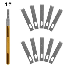 1 Ручка ножа с 10 сменными лезвиями 4# нож для скальпеля лезвие для резки древесины бумаги ремесло Ручка Ножи гравировка DIY ручные инструменты