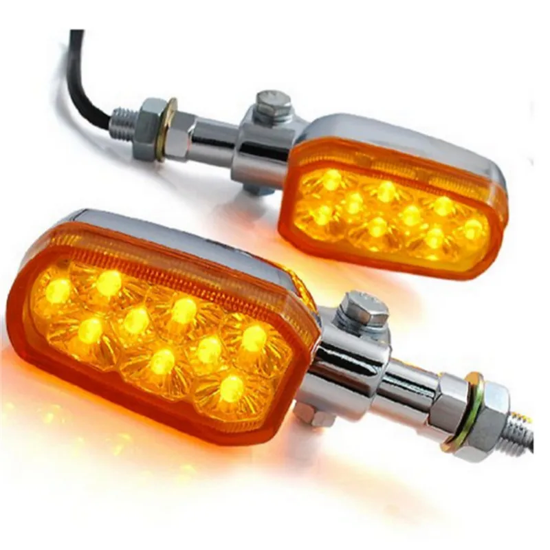 1 пара 12V хром мотоцикл светодиодный лампа для поворотного сигнала Серебряный