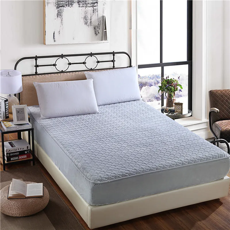 

Modern Style Pure Gray Soft Fitted Sheet Crystal Velvet 220x200cm Size Soft Velvet And Warm Top Mattress Protector Bedspread