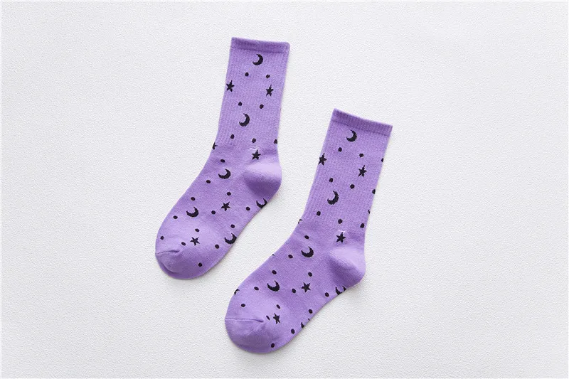 Классические одноцветные женские носки хлопковые для девочек Harajuku забавные носки для скейтборда фиолетовые и черные школьные корейские носки - Цвет: 3
