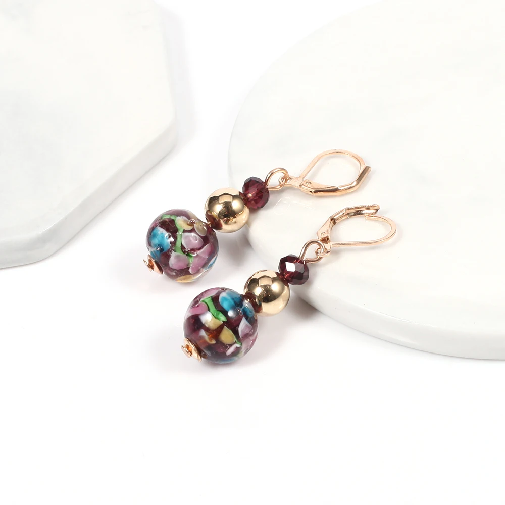 

Fashion Earrings For Women Bohemian Ceramic Beads Drop Earring Vintage Multilayer Circle Design Statement Eardrop Jewelry