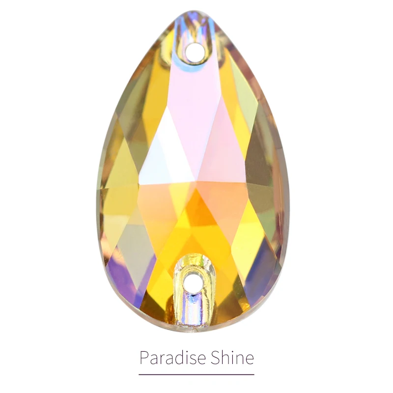 Стразы с плоской задней частью, кристаллические украшения, высокое качество, пришитые камни, стразы с плоской задней поверхностью, стразы для рукоделия, стеклянные стразы для шитья - Цвет: Paradise Shine
