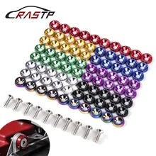 Rastp-алюминий 10 шт. M6X20 автомобиль модифицированные шестигранные крепежные детали крыло шайба JDM бампер двигатель вогнутые винты для Honda RS-QRF002