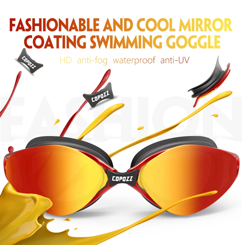 Copozz Professional Goggles Anti-Fog UV Protection Adjustable Swimming Goggles Men Women Waterproof silicone glasses Eyewear