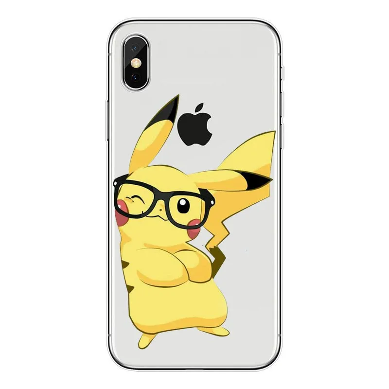 Pocket Monsters Pokemon Pikachu Dos Desenhos Animados Capa de Hard plastic Capa Para o iphone 4 5 6 7 8 X Plus Fundas Coque