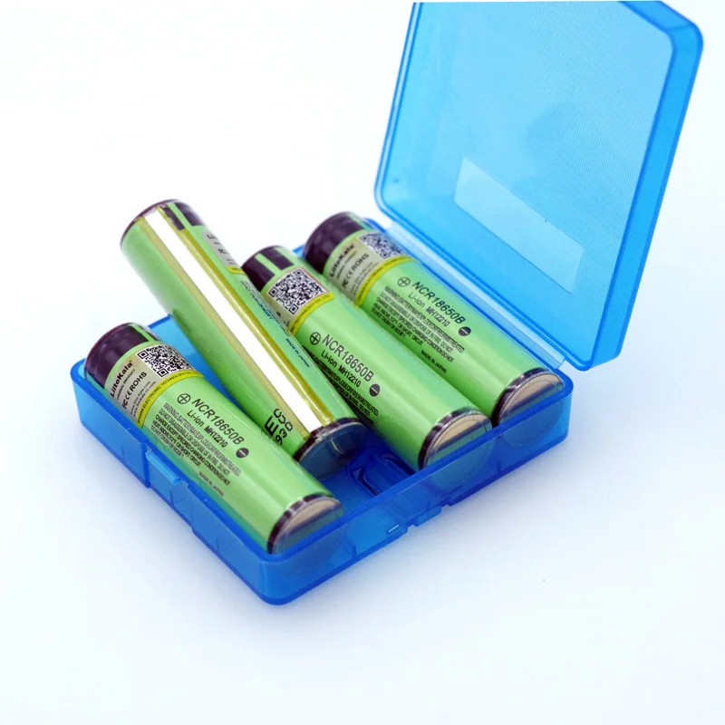 4 шт Liitokala защищенный 18650 NCR18650B 3400mAh перезаряжаемый литий-ионный аккумулятор с PCB 3,7 V для фонарика+ коробка для хранения