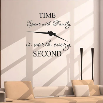 

1PCS Time Spent With Family Diy Vinyl Wall Stickers Letters For Living Room Indoor Wall Art Decor Black Removable Decals