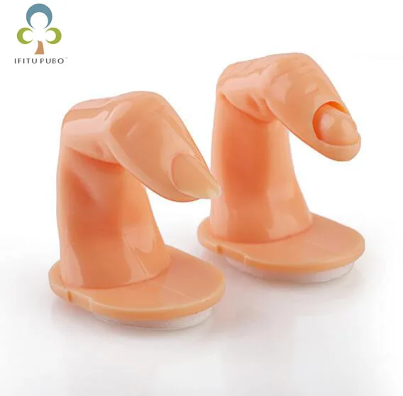 

2pcs / lot high quality nail art fake finger creative learning nail tool finger mold hand model nail polish practice tool LYQ