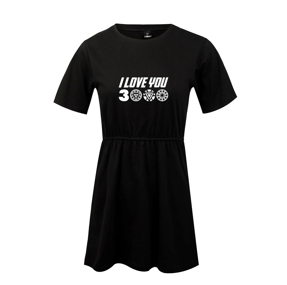 I Love You/3000 г. Новинка г., модное летнее женское платье с короткими рукавами с принтом в стиле поп популярное Трендовое платье в 2D стиле для девочек