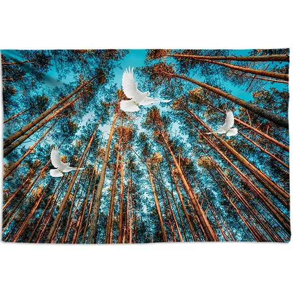 Синий психоделический гобелен Звездная ночь лес настенный гобелен дерево настенный богемное украшение Хиппи Мандала гобелен Большой 200*300 см - Цвет: BW149