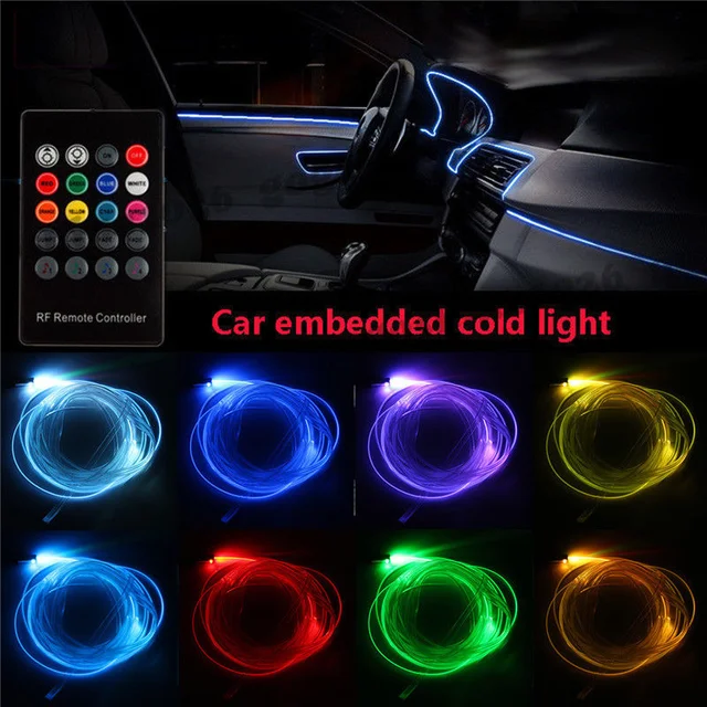 Led Light Strips For Car Interior Interesting AutoEC 60 Set RGB LED Car Interior Neon EL Wire Cold Light Strip Led Light Strips For Car Interior Interesting AutoEC 60 Set RGB LED Car Interior Neon EL Wire Cold Light Strip