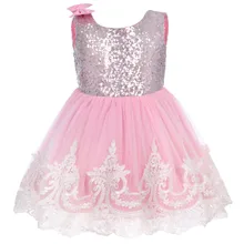 Новинка года; модное милое детское платье для маленьких девочек; вечерние платья с пайетками на свадьбу и день рождения платье-пачка с бантом и цветочным рисунком для девочек