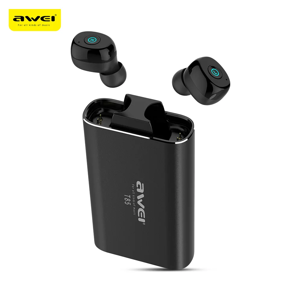 

Awei TWS Twins True Wireless Earphones Bluetooth V5.0 Sport Earbuds IPX4 Waterproof Headsets For Running with Charger Case