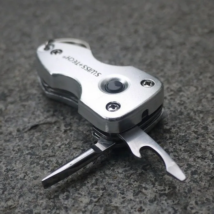 EDC Swiss Tech Tools Utili Key Ring Multi Tool 7 in 1 Key Chain Pocket ...