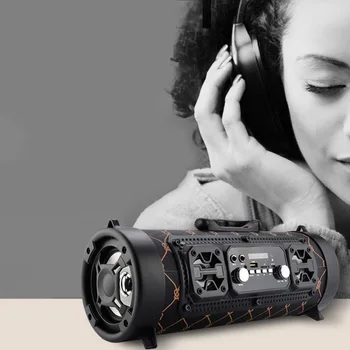 

Portable Bluetooth Speakers Outdoor 3D Noiseless Sound System Rechargeable Wireless Built-in FM Radio Support AUX/USB/TF Card