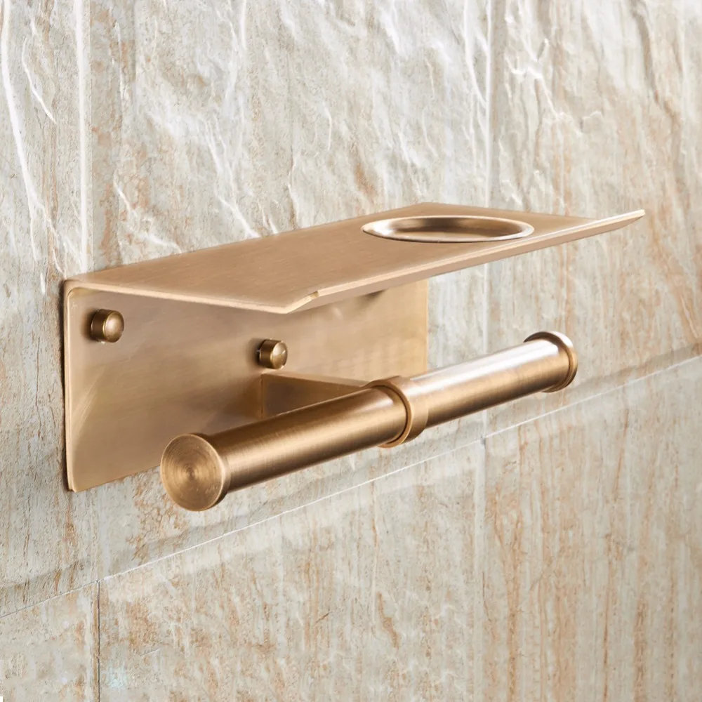 Günstige Wc Papier Halter Raum Aluminium Multi funktion Badezimmer Regale mit Aschenbecher Handtuch Regal Telefon Halter Bad Zubehör