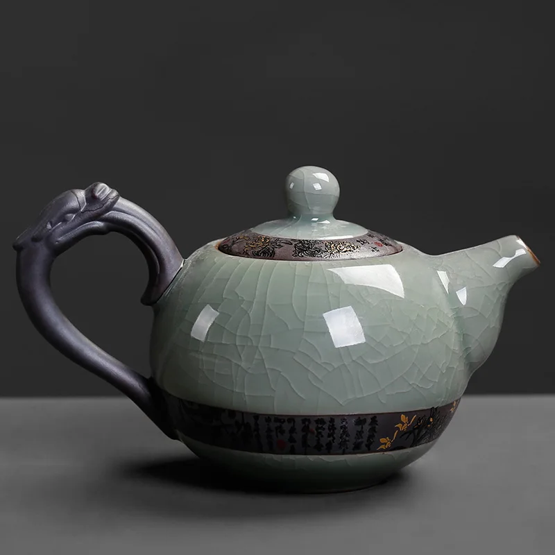 Kung Fu tea set Ge Yao teapot ceramic ice crack single pot home black tea Tieguanyin tea large large modern LO1051155