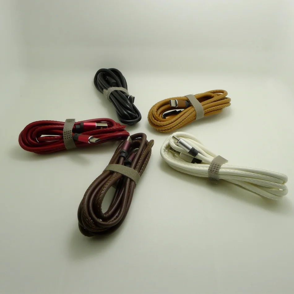 20 قطعة/الوحدة الجملة جيدة جودة 1 متر 3ft دائم جلد نوع-C مايكرو USB شحن كابل نوع C البيانات خط الحبل للهاتف الكمبيوتر