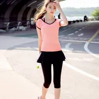 Женский спортивный комплект для йоги(Свободная рубашка с длинными рукавами и компрессионные дышащие быстросохнущие штаны) для больших девочек, для спортзала атлетики, одежда для тренировок, костюм