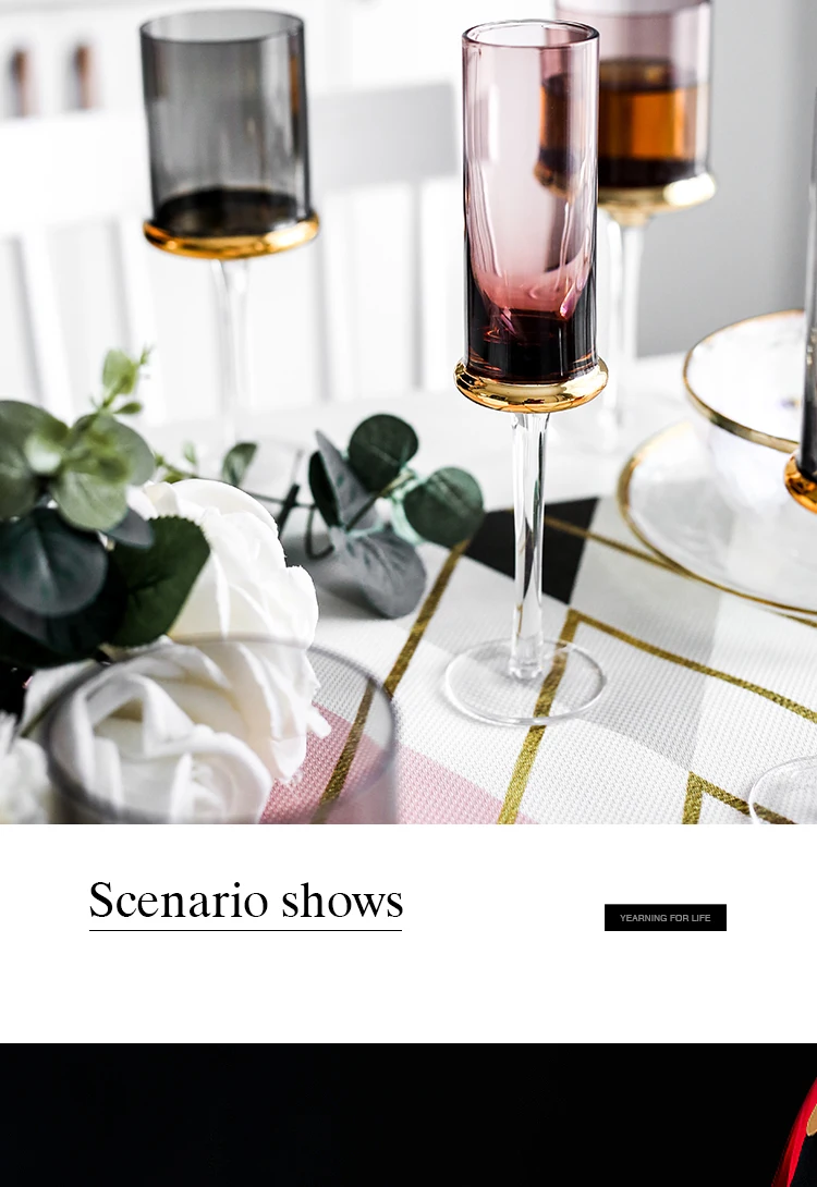 Светильник в скандинавском стиле, роскошное золотое покрытие, бокал для красного вина, домашний бокал для шампанского, Западный Банкетный Декор, чашка WF622943