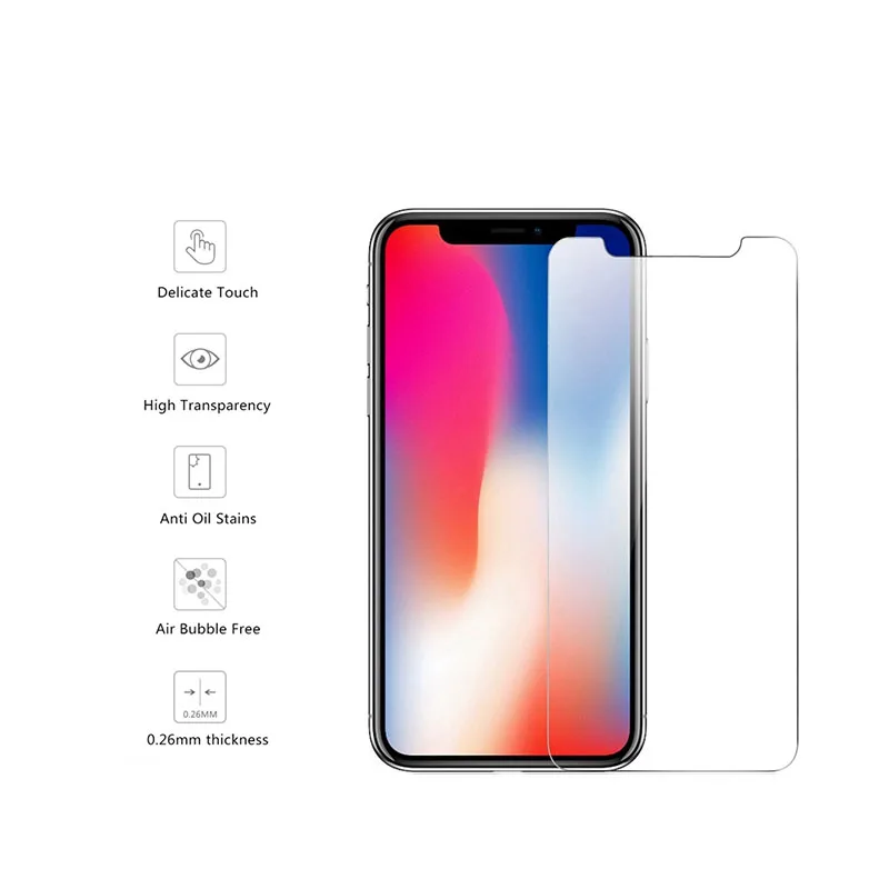 9H 0 26 мм защита из закаленного стекла для iPhone 6 7 5S SE 6s 8 Plus XS Max XR стекло x Защитное