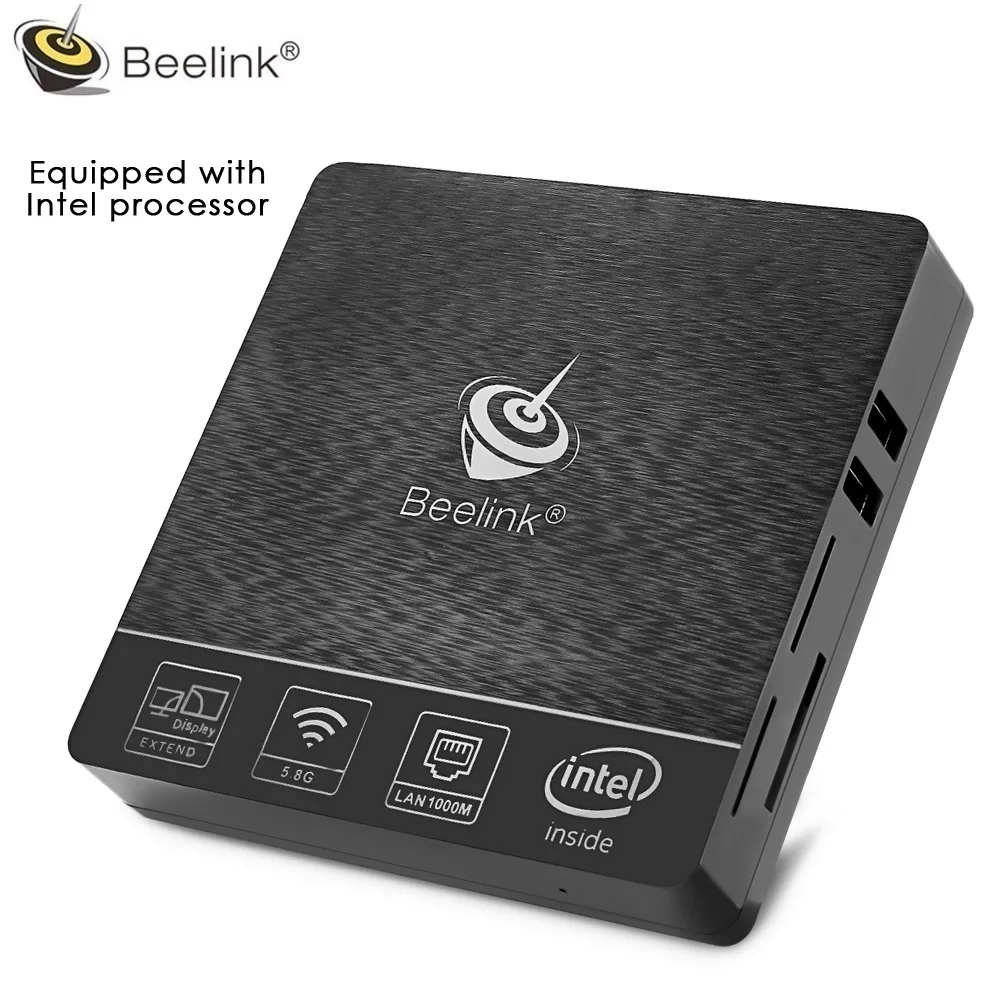 

Beelink BT3 Pro Mini PC 4+64 GB Intel Atom X5-Z8350 2.4/5.8GHz Dual Band WiFi Bluetooth 4.0 Ethernet 1000Mbps EU US UK Plug STB