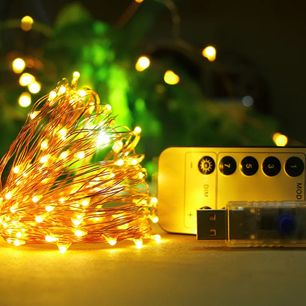YIYANG пульт дистанционного управления с USB светодиодный медный провод струнные огни водонепроницаемый 5 метров 10 метров сказочное праздничное украшение для вечеринки для фестиваля