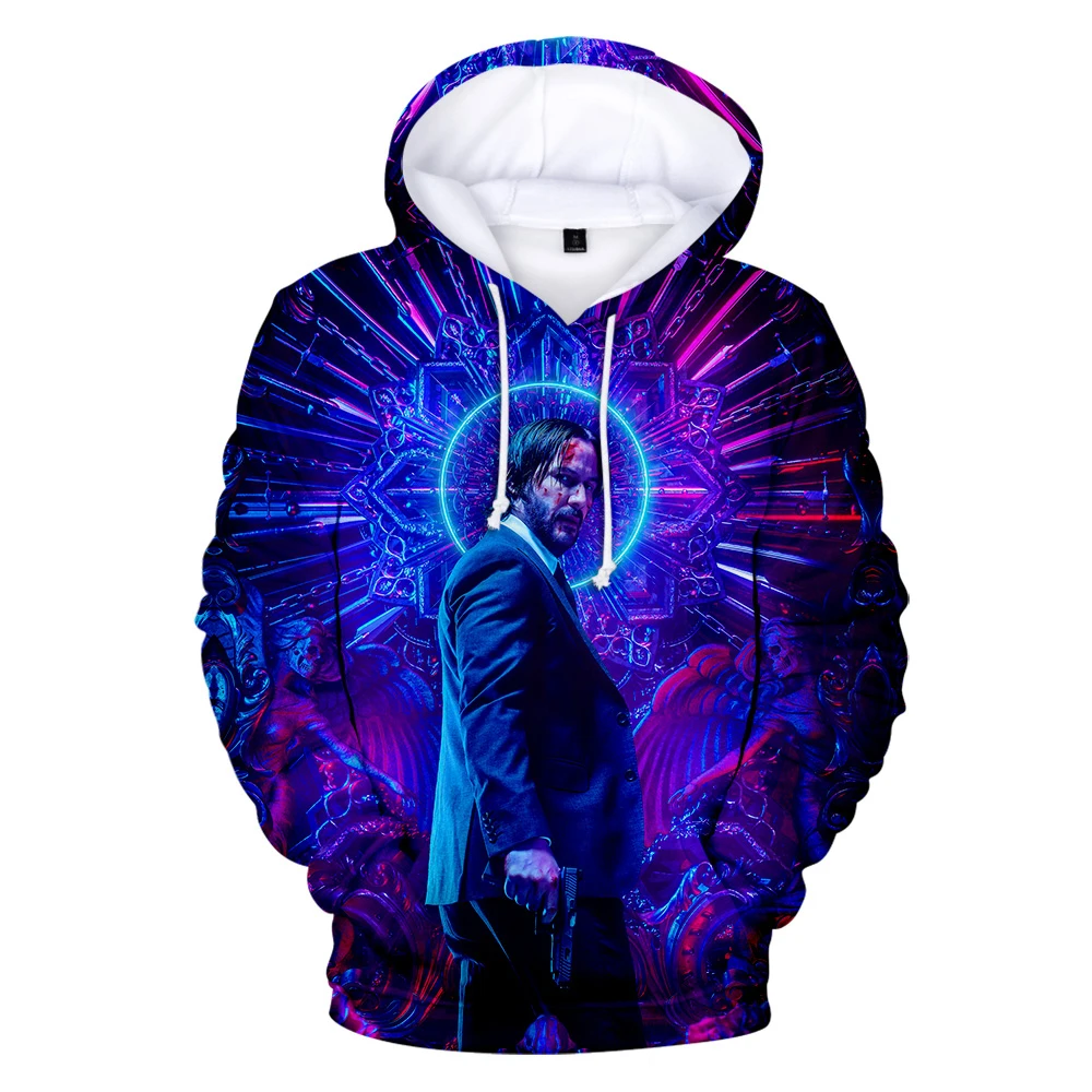 Aikooki Hip Hop 3D John Wick 3 Hoodies Men/Women Autumn Fashion streetwear Hooded Sweatshirt funny Boys/Girls Pullover Jacket