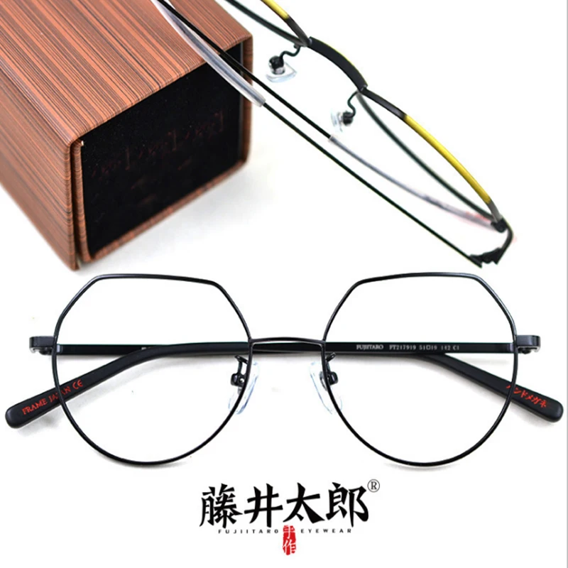 

TARO FUJII Spectacle Frame Eyeglasses Men Women Vintage Oval Computer Optical Clear Lens Retro Glasses Frame Female FT217919