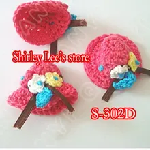 600X(3,5x4,5 см) супер красивое кружево кроше ручная работа миниатюрная шляпа в красном/темно-синем/фиолетовом цвете, 3 цвета