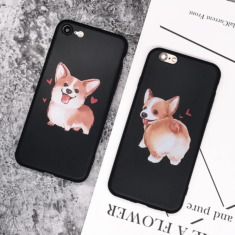 Милый чехол Corgi для Apple iPhone 7 5 5S 6 6S 8 Plus X xs max xr 11 pro max Сексуальная Черная мягкая силиконовая крышка для телефона